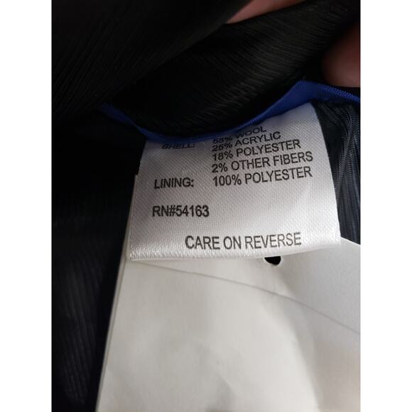 NEW Calvin‎ Klein Women's Wool Blend Belted Coat in Black/White Size 14 Peacoat - Picture 7 of 9